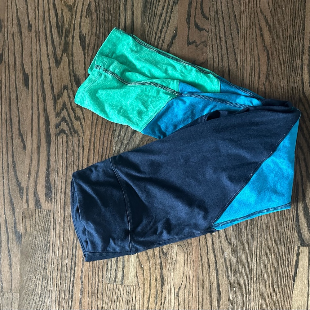 Avia Leggings in Green, Blue, and Black